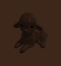 a 3d model of a lamb on a brown background